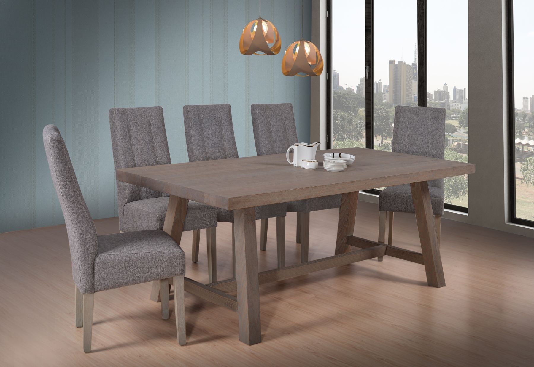 Luxembourg Elm dining set